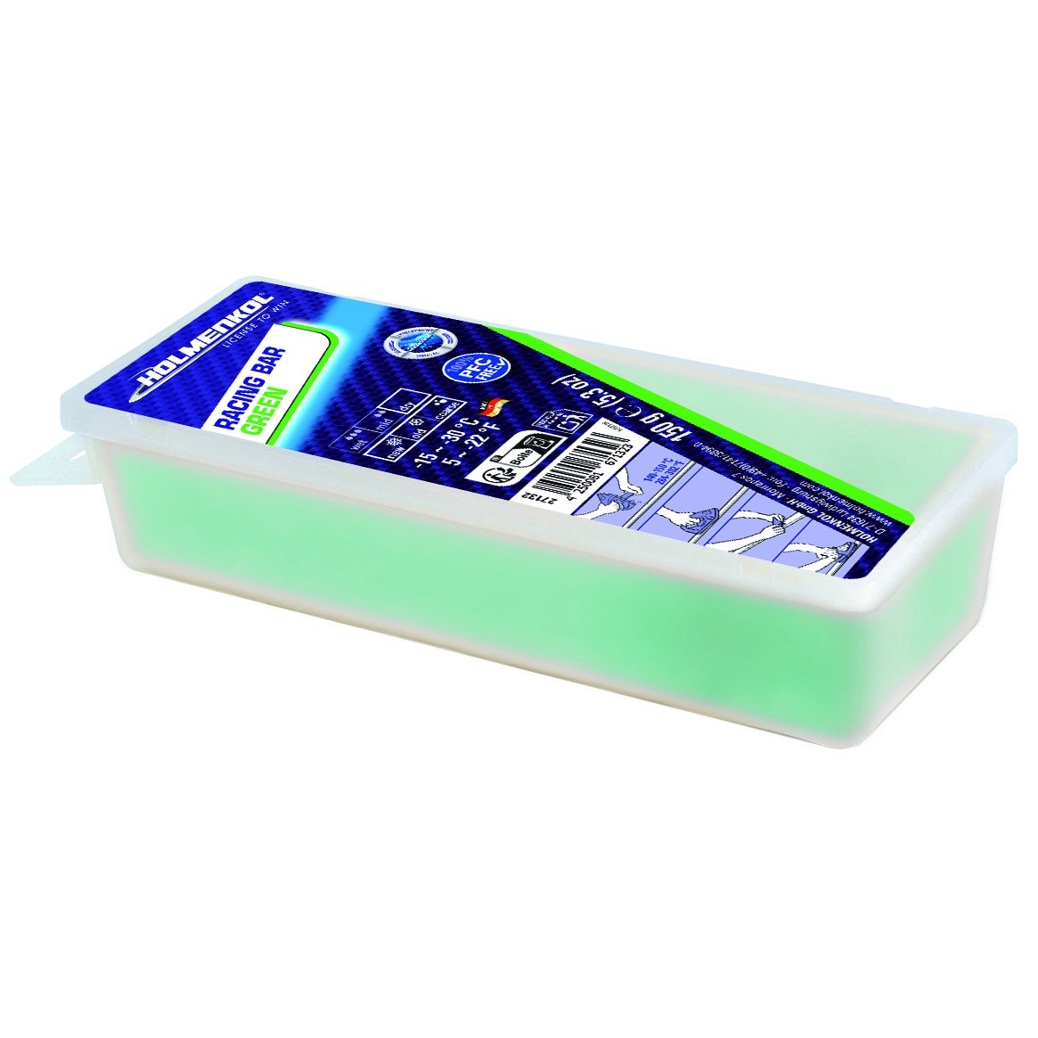 HOLMENKOL 竞速滑行蜡条 绿色（-30~-15℃） · 150g