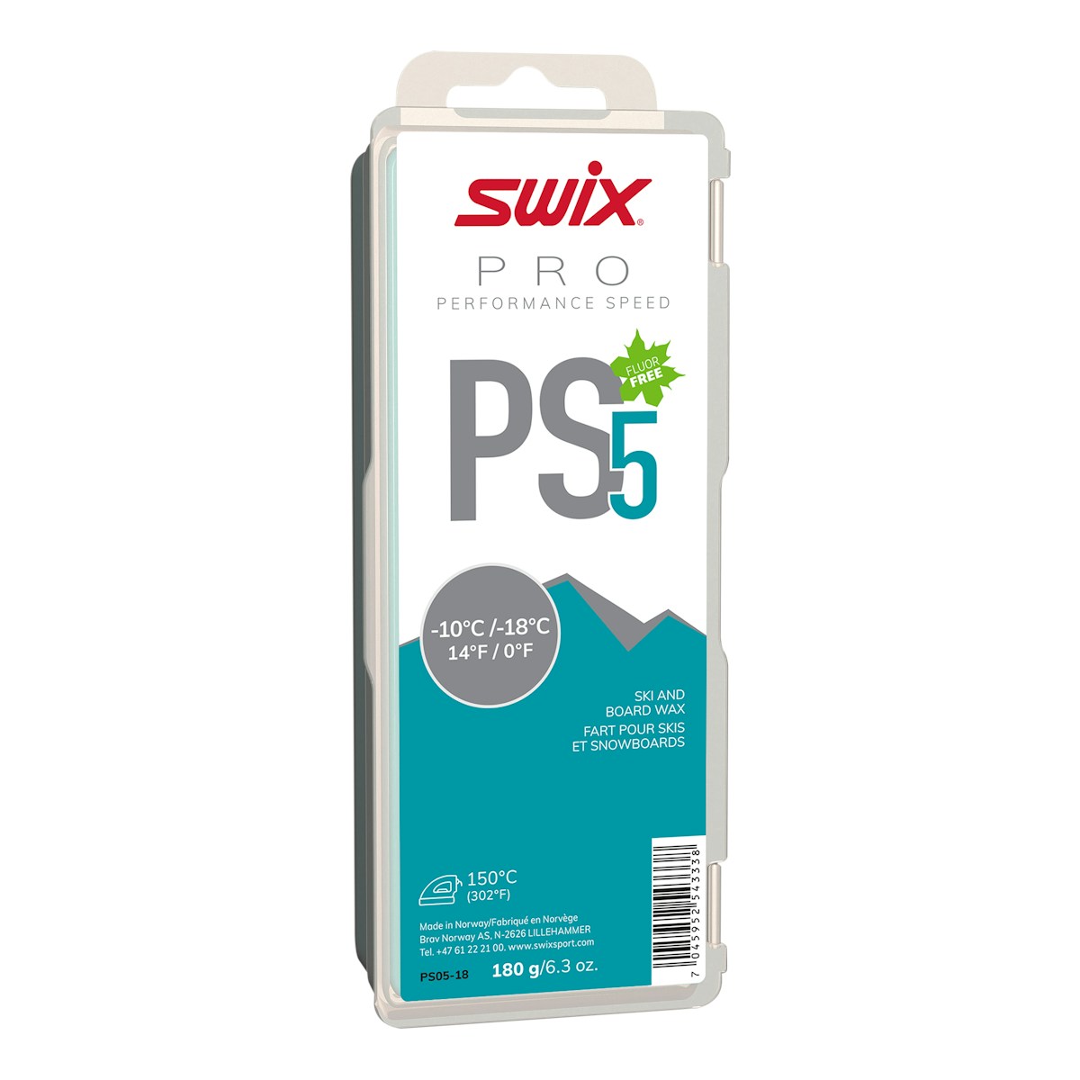 SWIX 无氟性能蜡 PS05-18（-18~-10℃）