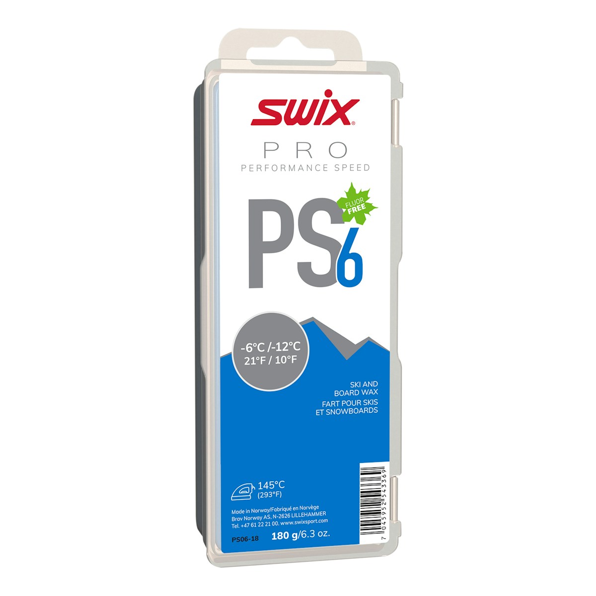 SWIX 无氟性能蜡 PS06-18（-12~-6℃）